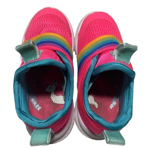 Skechers comfy Flex 2.0 Rainbow Delight Slip on Girls Sneakers size 7 Pink - Picture 6 of 9